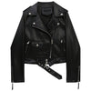 Women’s Black Biker Genuine Sheepskin Snake Skin Texture Streetwear Slim Fit Moto Rider Casual Café Racer Smooth Leather Jacket