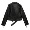 Women’s Black Biker Genuine Sheepskin Snake Skin Texture Streetwear Slim Fit Moto Rider Casual Café Racer Smooth Leather Jacket