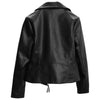 Women’s Black Genuine Sheepskin Lapel Collar Moto Biker Smooth Asymmetric Leather Jacket