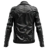 Men’s Black Genuine Sheepskin Biker Lapel Collar Sleek Zippered Elegant Leather Jacket