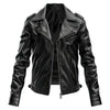 Men’s Black Genuine Sheepskin Biker Lapel Collar Sleek Zippered Elegant Leather Jacket