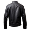 Men’s Black Genuine Sheepskin Shirt Collar Motorcycle Style Leather Jacket