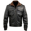 Men’s Black Genuine Sheepskin Stand Collar Classic Motorcycle Biker Style Leather Jacket