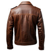 Men’s Dark Brown Genuine Sheepskin Winter Outerwear Zip-up Leather Jacket